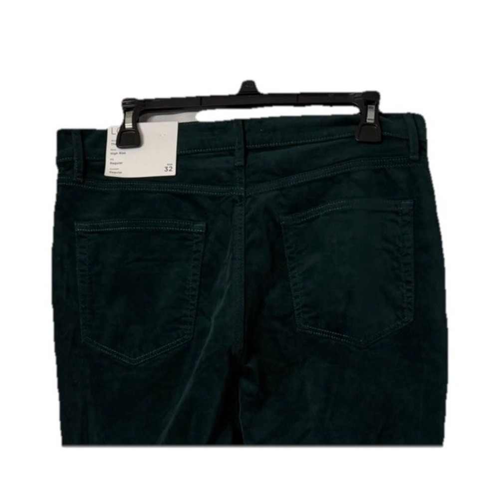NWT made and loved LOFT Womens The Skinny High Rise Velvet Green Pants Size 32 - Picture 5 of 9